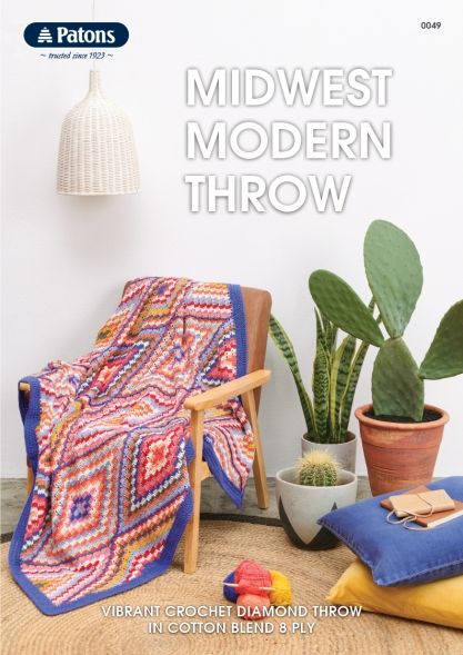 Patons Pattern Midwest Modern Throw 0049