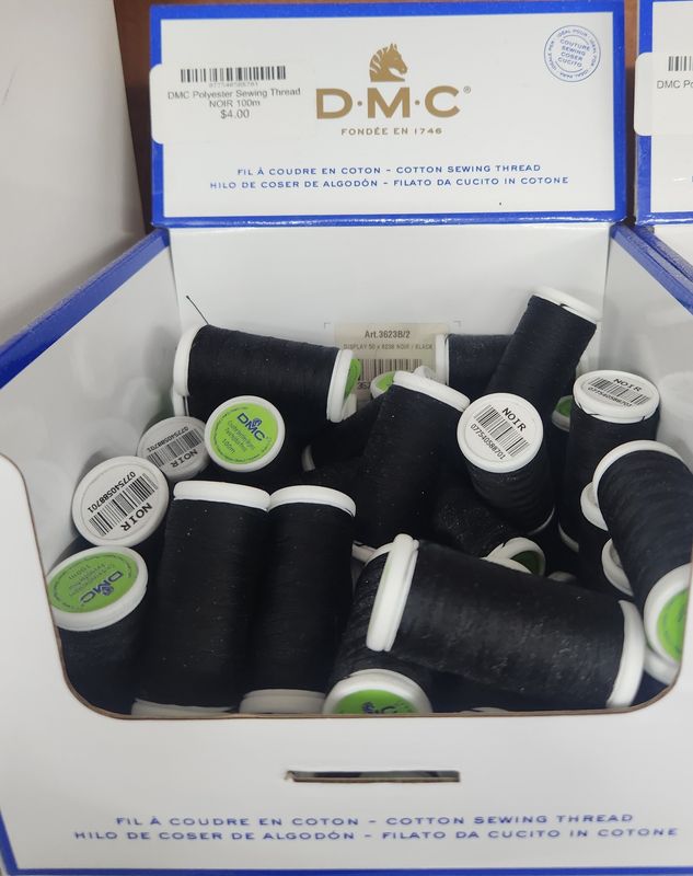 DMC Polyester Sewing Thread NOIR 100m