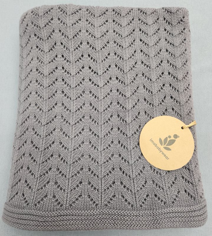 Knitted Baby Blanket Grey