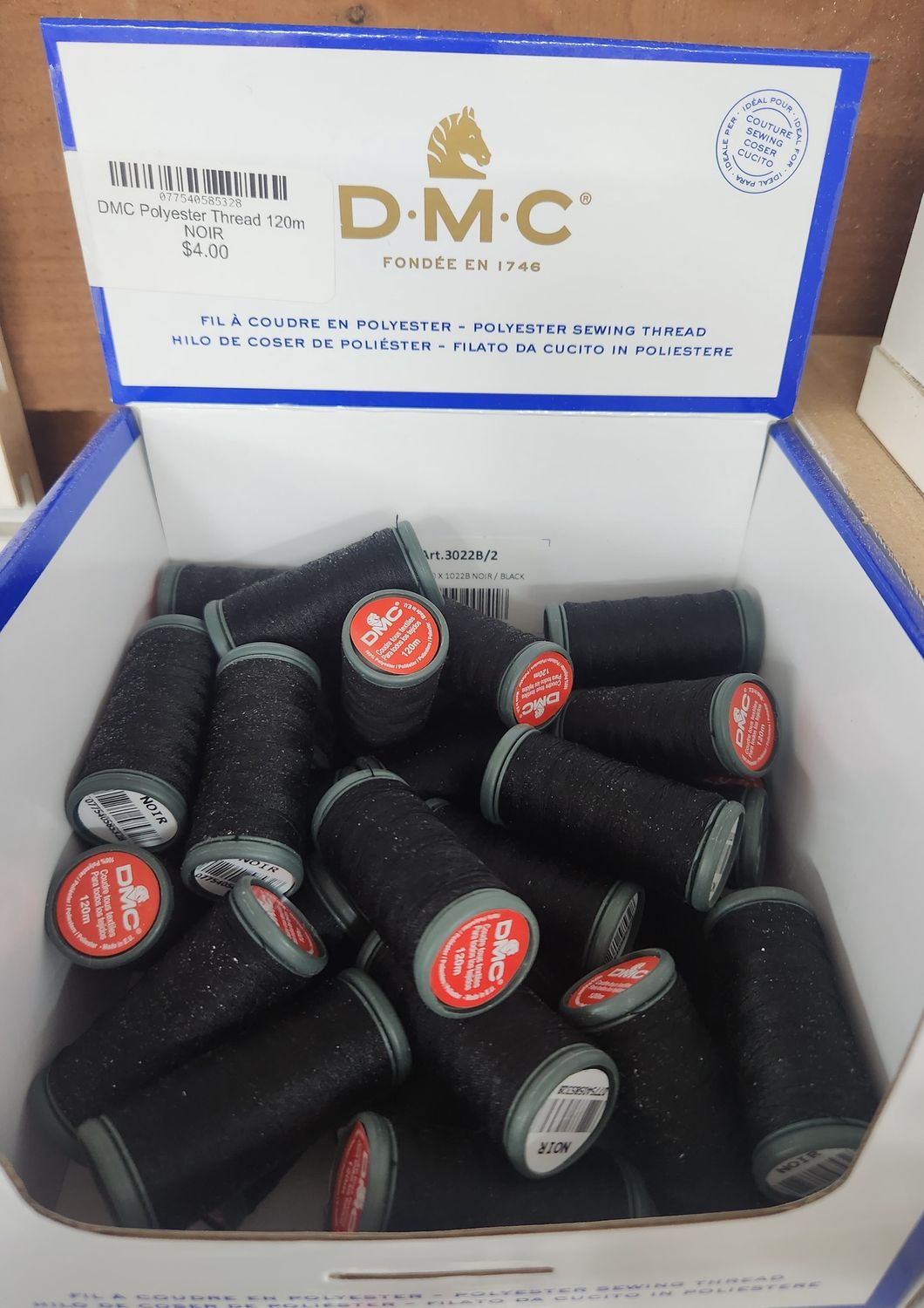 DMC Polyester Thread 120m NOIR