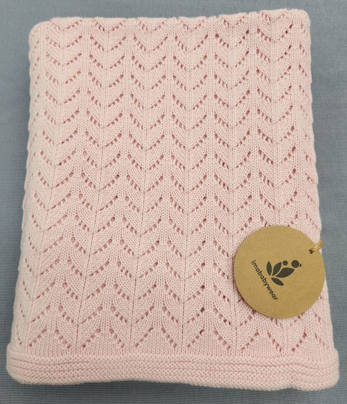 Knitted Baby Blanket Pink