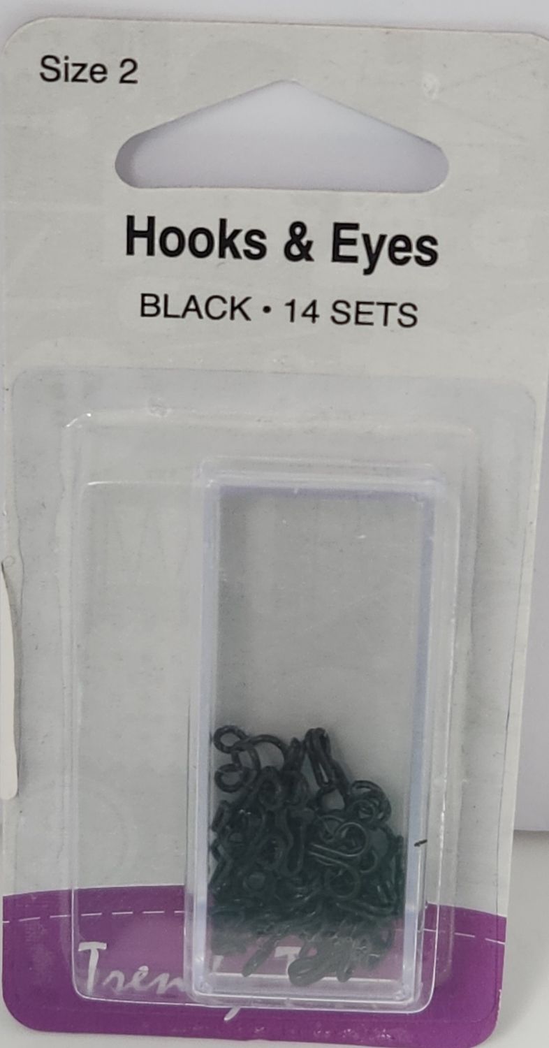 Hemline Hook and Eyes Size 2