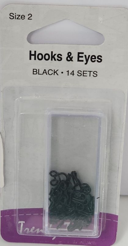 Hemline Hook and Eyes Size 2