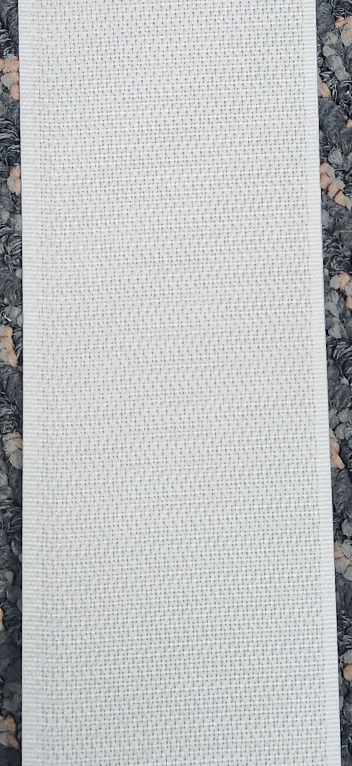 Hook Sew In 50mm wide, White, Per Metre