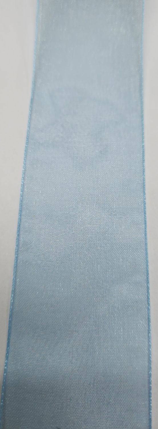 Baby Blue Organza Ribbon 38mm Width, Price per metre
