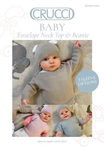 Crucci Pattern - Envelope Neck Top &amp; Beanie Design 2416