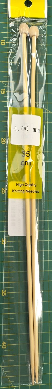 Bamboo Single Point Knitting Needles 4.0mm 33cm