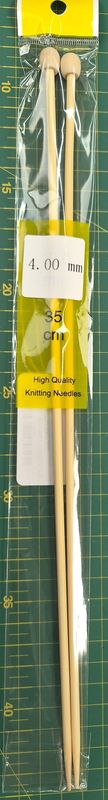 Bamboo Single Point Knitting Needles 4.0mm 33cm