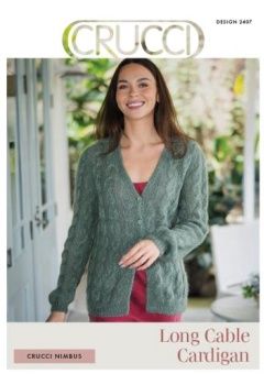 Crucci Womens Long Cable Cardigan Pattern 2407