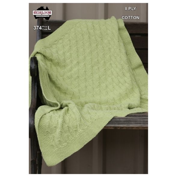 Heirloom 8ply DK Cotton Knitting Pattern - Blanket