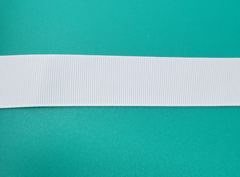 White Grosgrain Ribbon 25mm Width, Price per metre