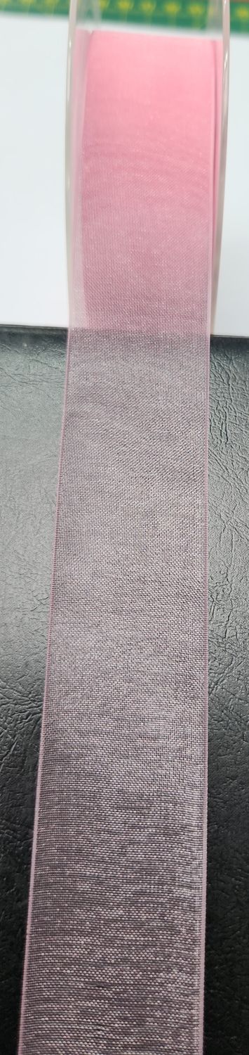 Light Pink Organza Ribbon 25mm Width, Price per metre