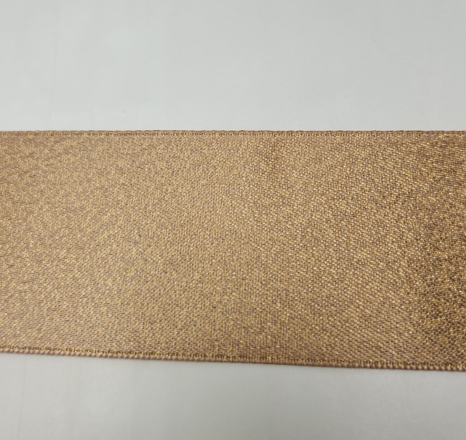 Tan/Gold Purl Double Faced Satin Ribbon 38mm Width, Price per metre