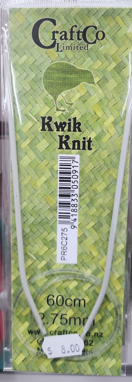 Kwik Knit Fixed Circular Aluminium Needle 60cm 2.75mm