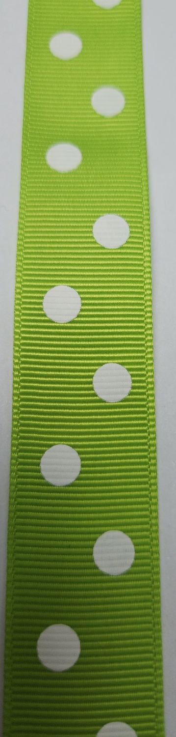 Apple with White Spots Grosgrain 22mm Width, Price per metre