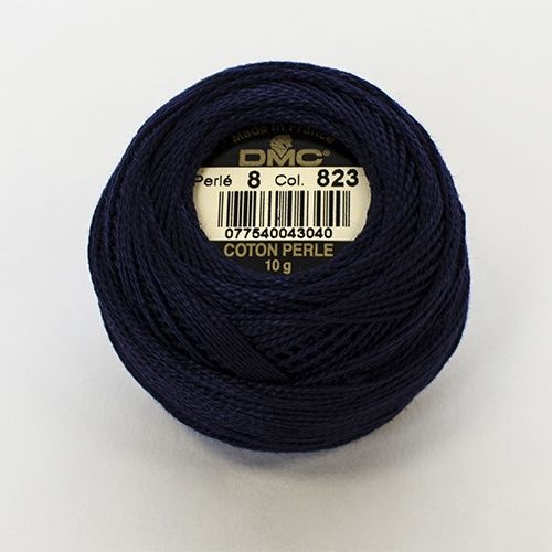 DMC Cotton Pearl 10g Ball Size 8 Colour 0823 Blueberry Blue