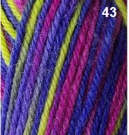 Countrywide Windsor Print 8ply 50g Wool Colour 43 Pink, Purple, Yellow