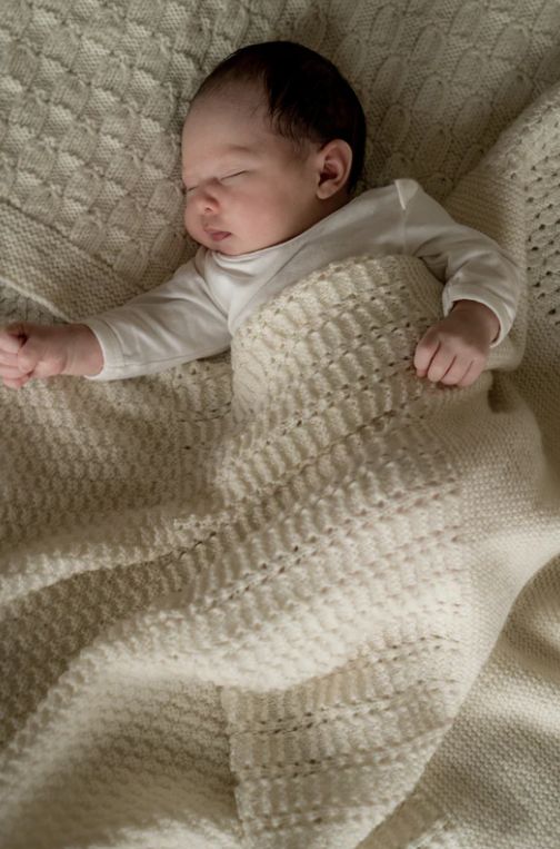 LisaF Pattern BC59 Morning Mist Baby Blanket Bassinet Size 4ply