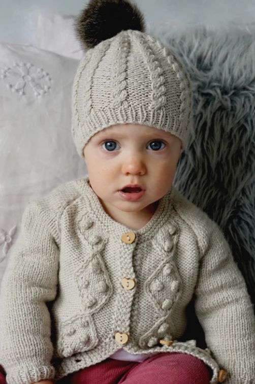 LisaF Pattern - BC98 Riley Cardigan &amp; Hat 8ply