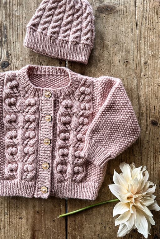 LisaF Pattern - BC117 Dahlia Cardi &amp; Hat 8ply