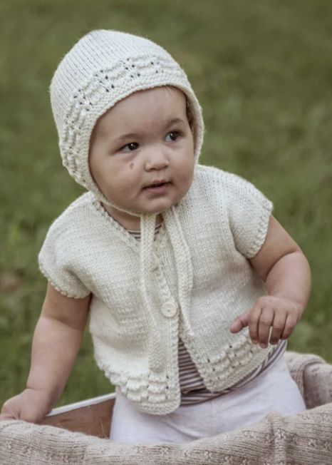 LisaF Pattern - BC58 Ava Vest and Bonnet 8ply