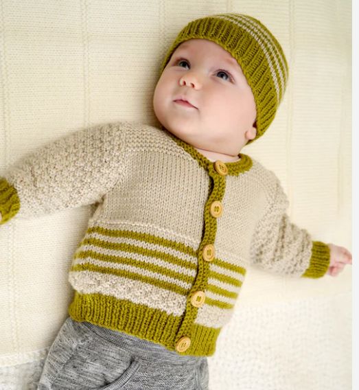 LisaF Pattern - BC70 Eden Cardigan &amp; Beanie 8ply