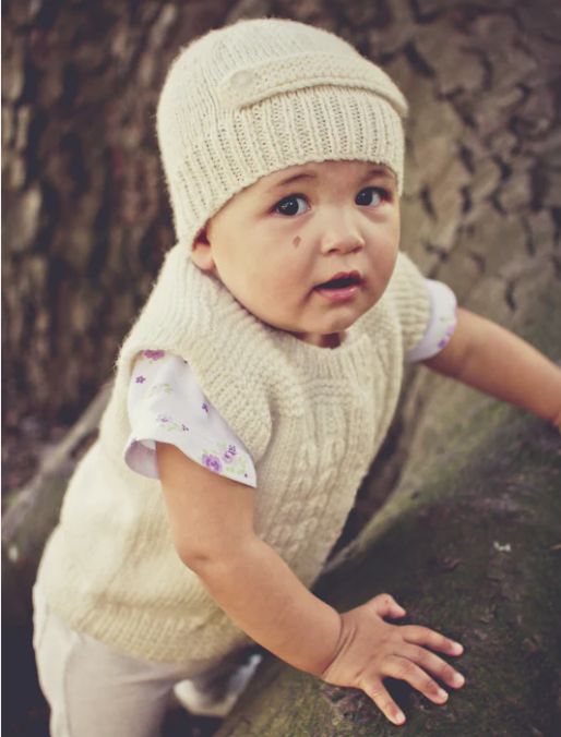 LisaF Pattern - Bc54 Aubery Vest and Hat 8ply - 0-12 Months