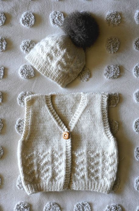 LisaF Pattern - BC107 Piper Vest &amp; Hat 8ply