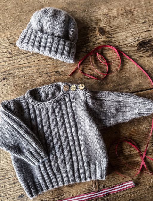 LisaF Pattern - BC149 Whitley Sweater &amp; Hat Size 0-18 Months 5ply