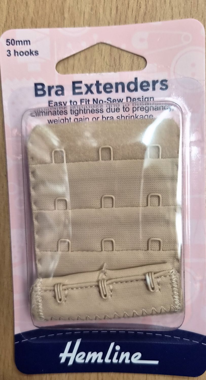 Hemline Bra Extender 50mm 3 Hooks - Nude Colour