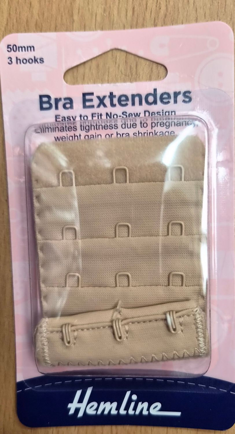 Hemline Bra Extender 50mm 3 Hooks - Nude Colour