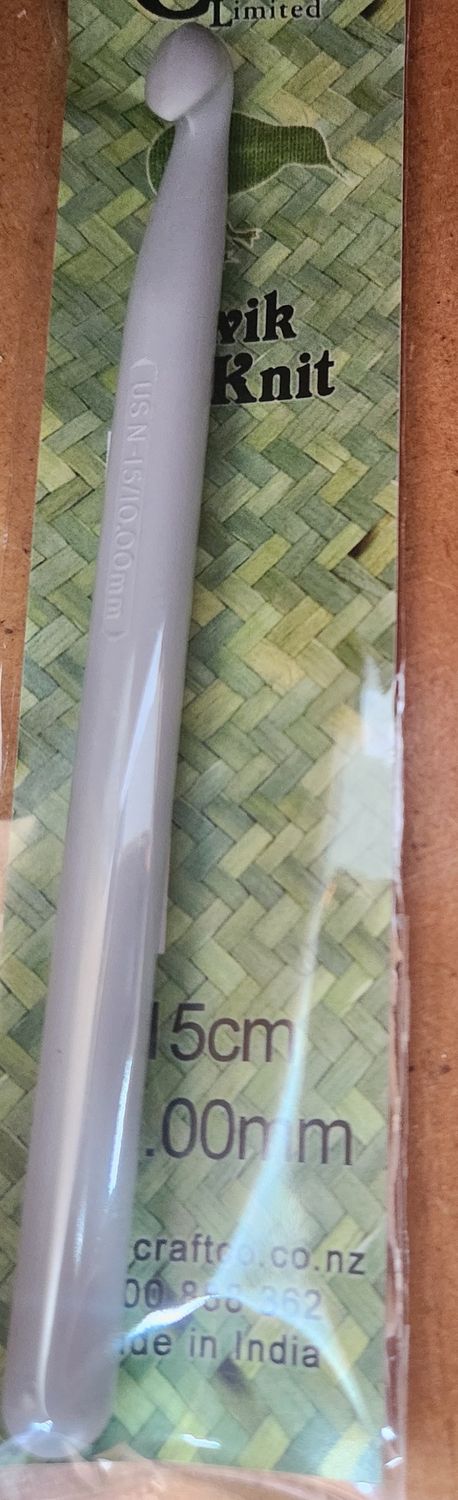 Kwik Knit Crochet Hook Plastic 10.0mm 15cm Long