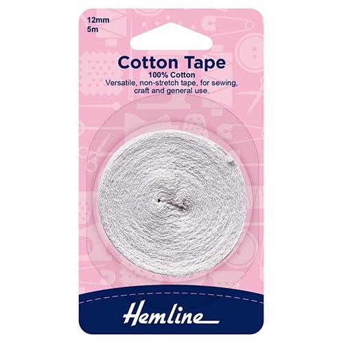 Hemline Tape Cotton 12mm x 5m White