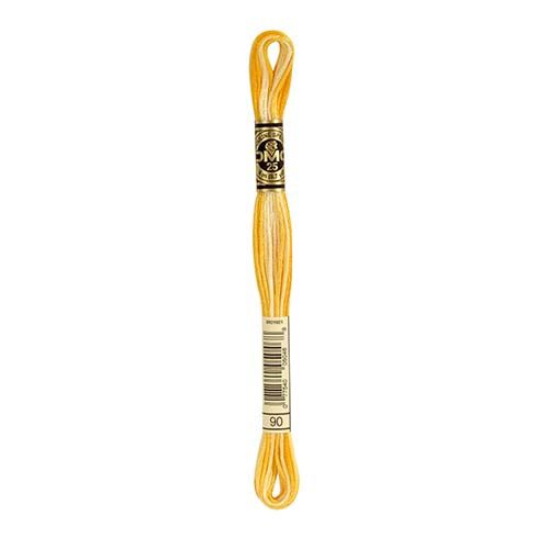 DMC Stranded Cotton Pearl Skein 8m Colour 90 Variegated Yellow