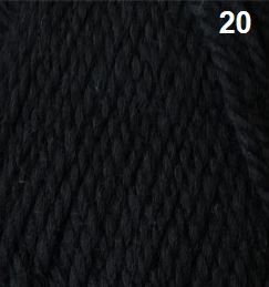 Aran Knit 10 ply 100% Wool 50gm 85m Shade 20 Black