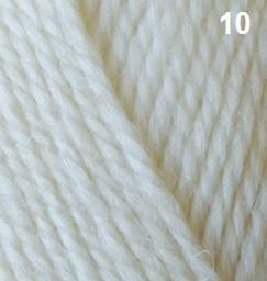 Aran Knit 10 ply 100% Wool 50gm 85m Shade 10 Cream