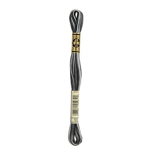 DMC Stranded Cotton Pearl Skein 8m Colour 53 Variegated Steel Grey