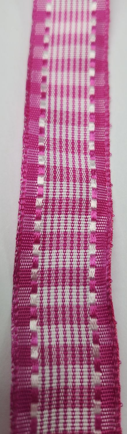 Checkered Ribbon Pink 25mm Width, Price per metre