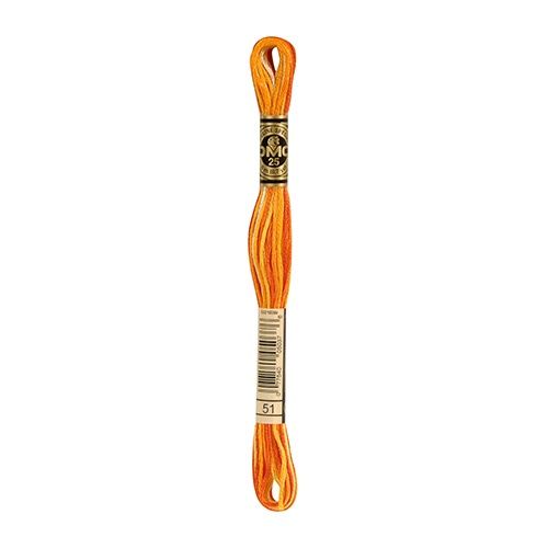 DMC Stranded Cotton Pearl 8m Variegated Burnt Orange Colour 51