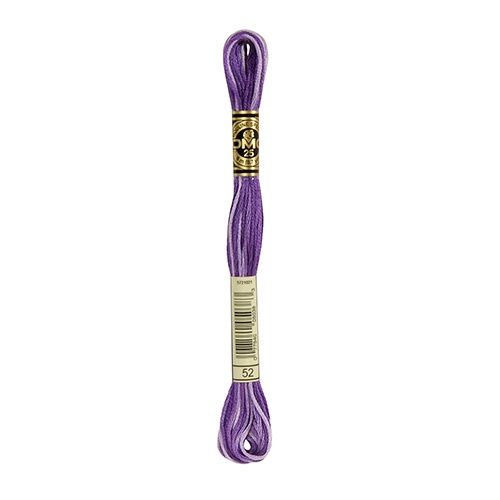 DMC Stranded Cotton Pearl 8m Variegated Violet Colour 52