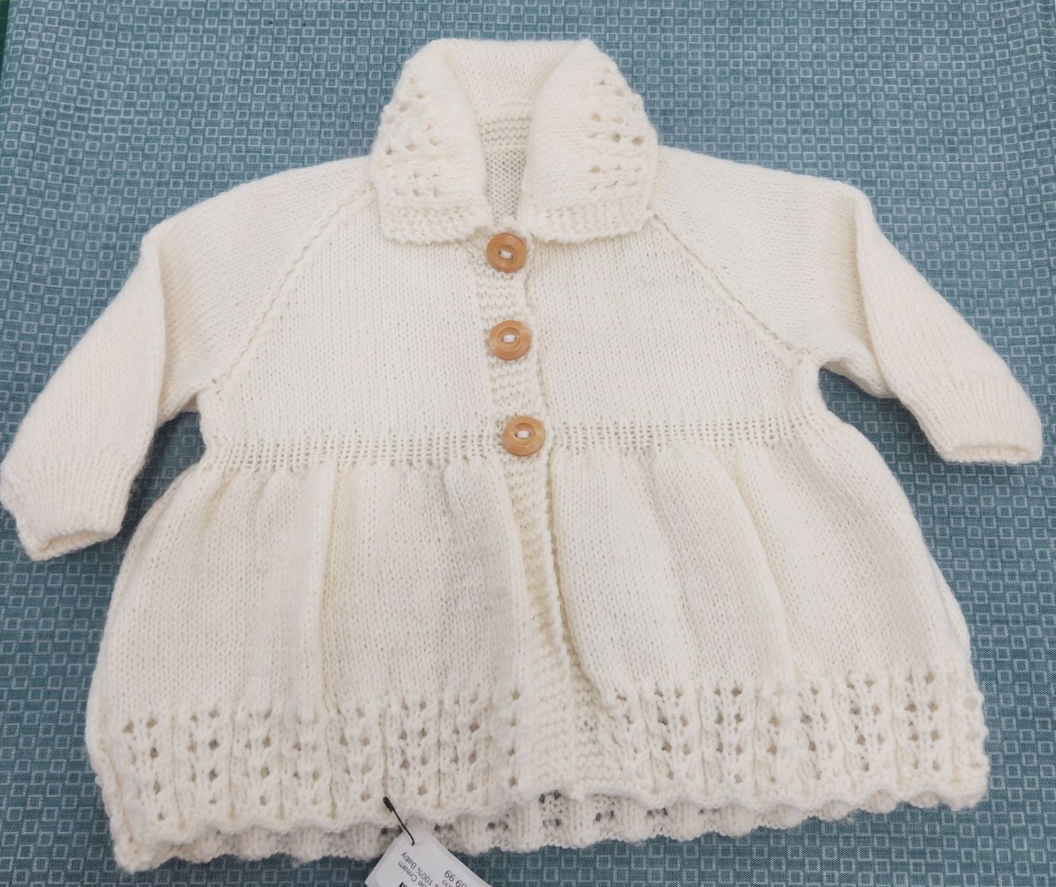 Cream Cardigan 3-6 months 100% Baby Merino