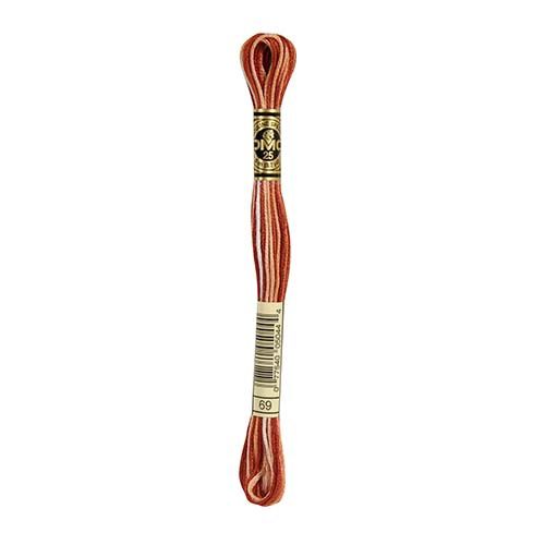 DMC Stranded Cotton Pearl Skein 8m Colour 69 Variegated Terracotta