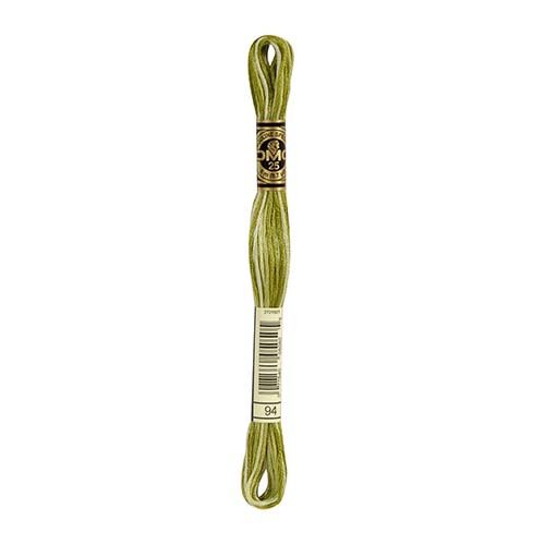 DMC Stranded Cotton Pearl Skein 8m Colour 94 Variegated Khaki Green