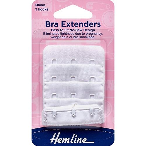 Hemline Bra Extender 50mm - White