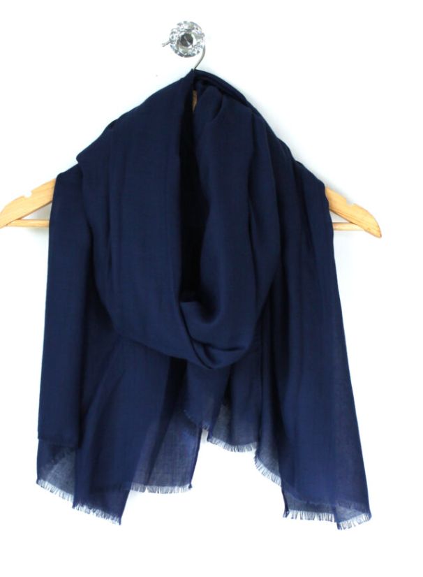Plain Navy Scarf