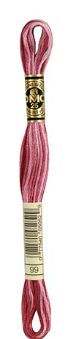 DMC Stranded Pearl Cotton 8m Skein - Colour 99 Variegated Mauve