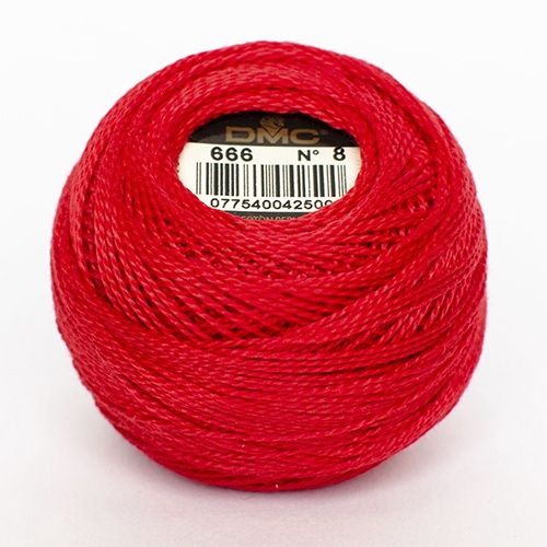 DMC Pearl Cotton Size 8 Colour 666 Ball