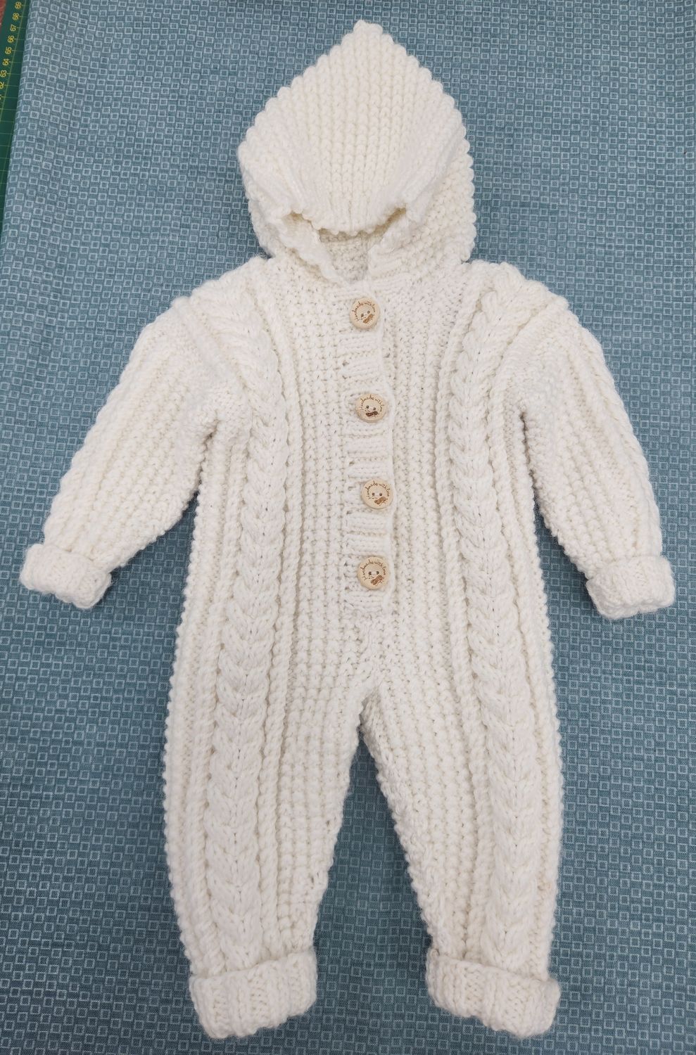 Onesie 95% Wool 3-6 months - Cream