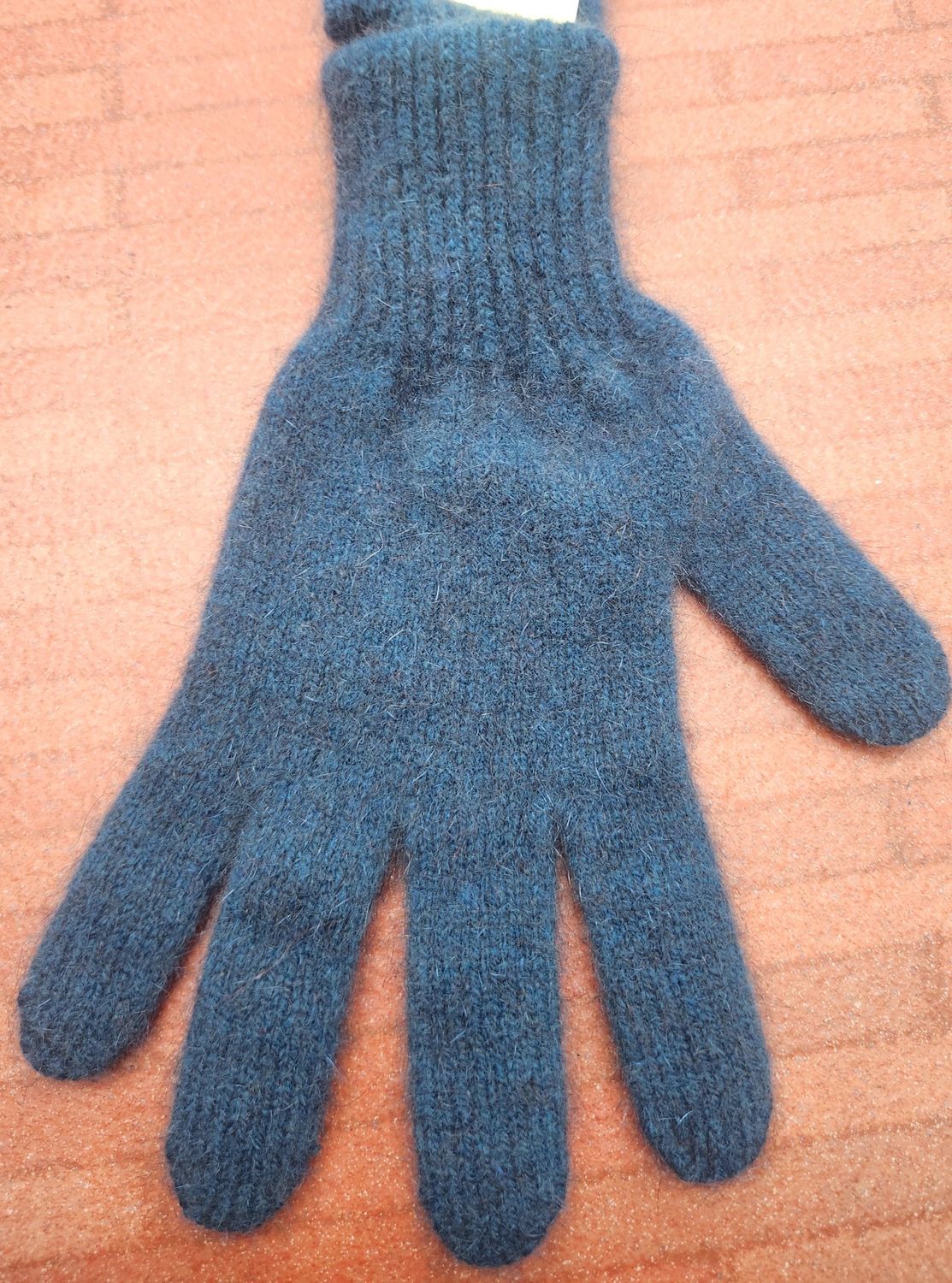 NZ Possum Merino Silk Gloves - Teal - Medium