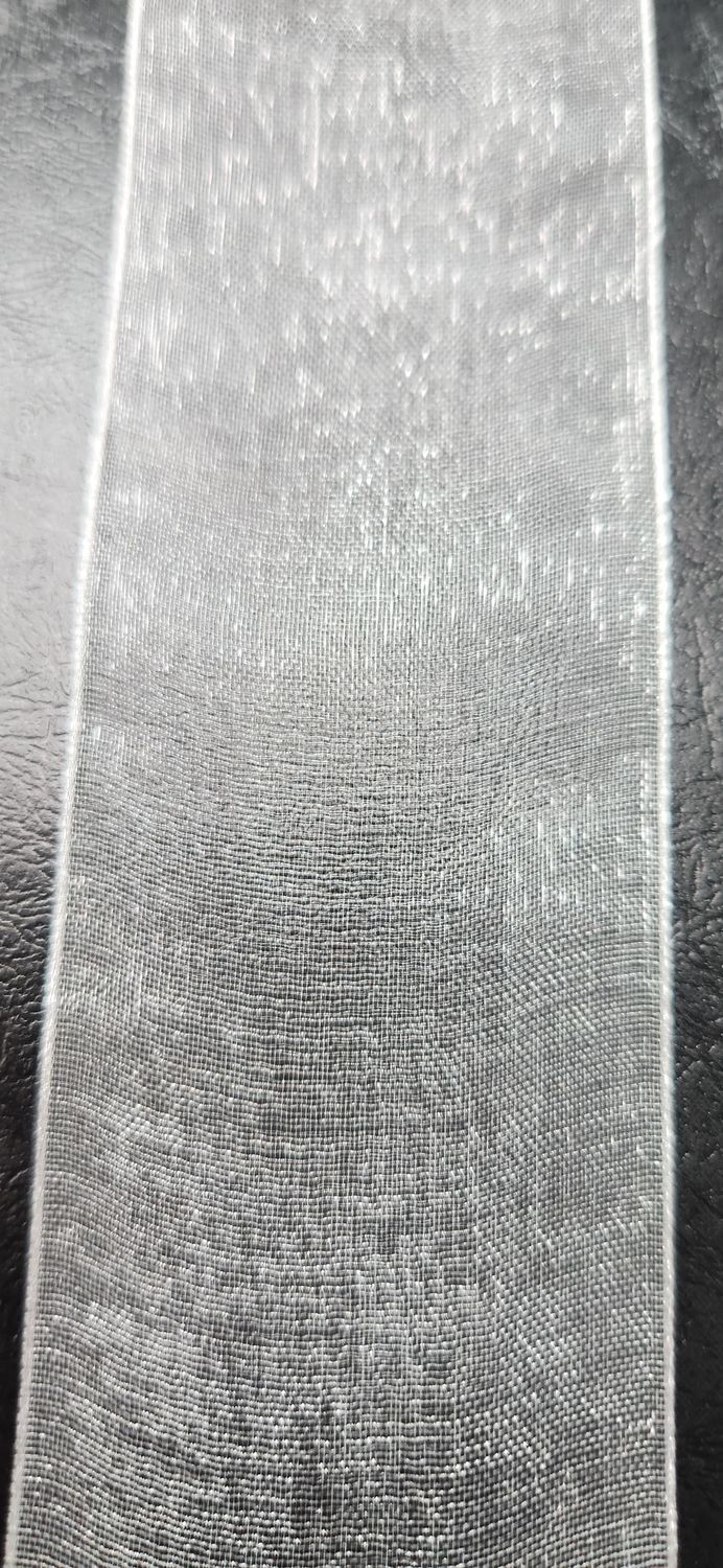 Silver Organza Ribbon 38mm Width, Price per metre